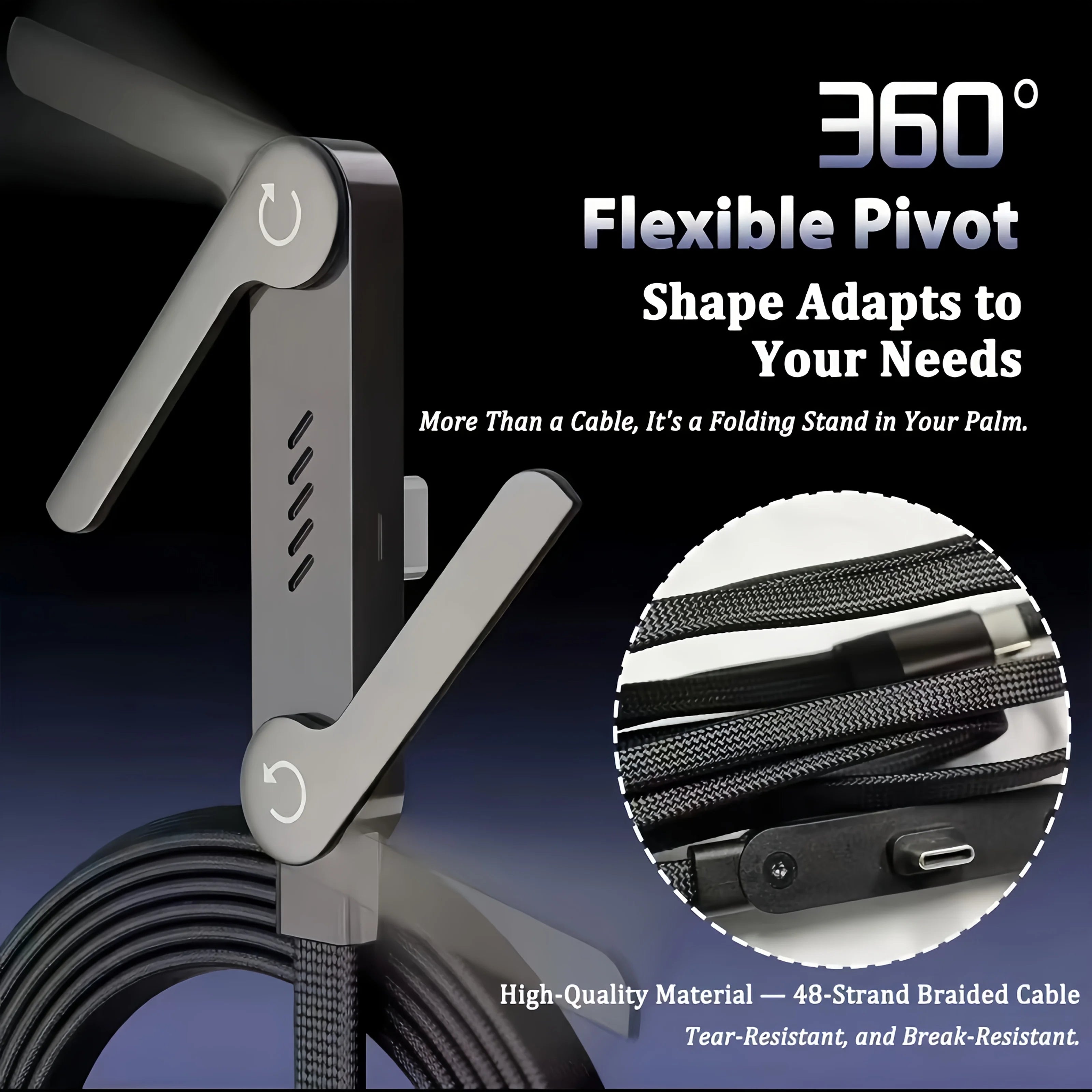 Cable de Carga Plegable con Soporte