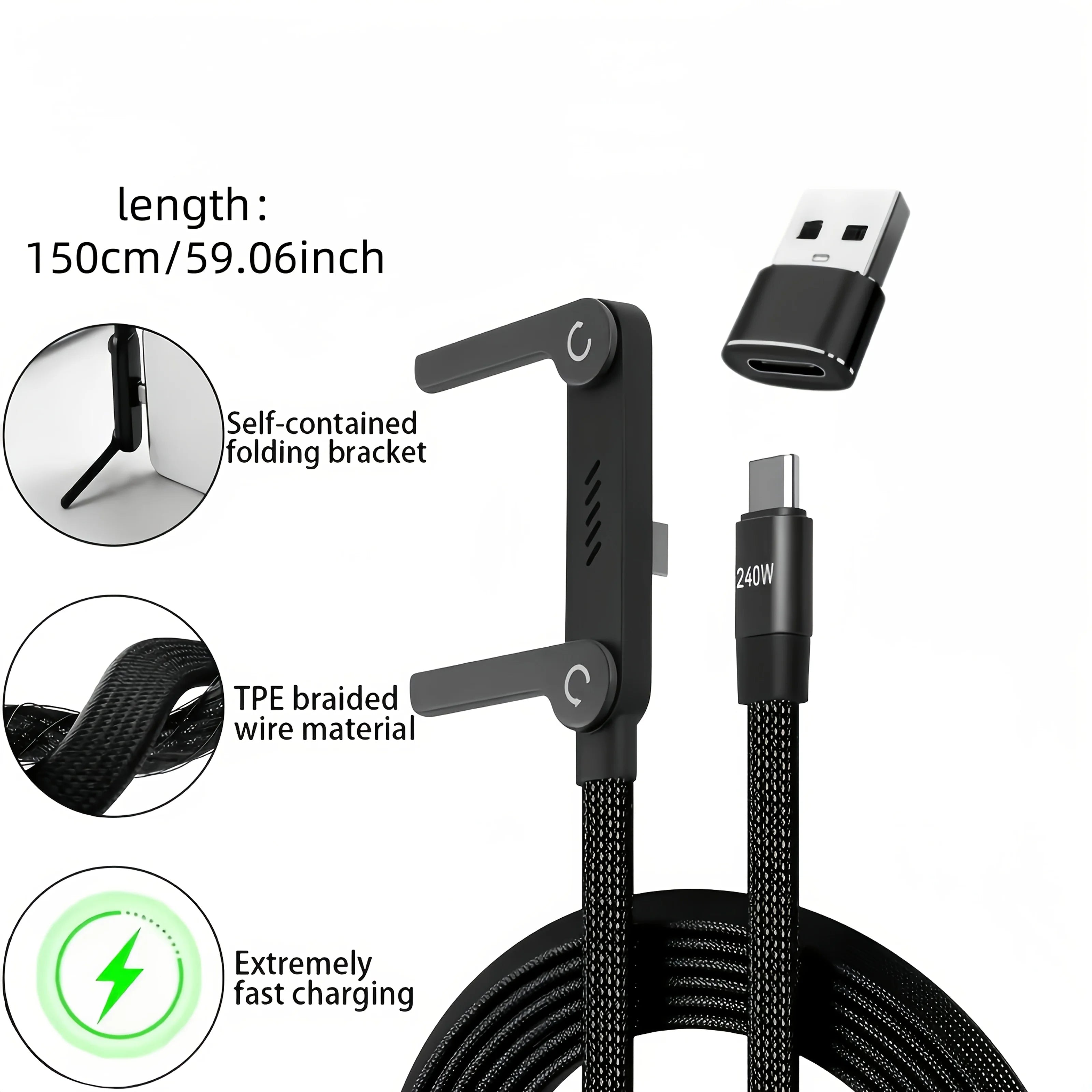 Cable de Carga Plegable con Soporte